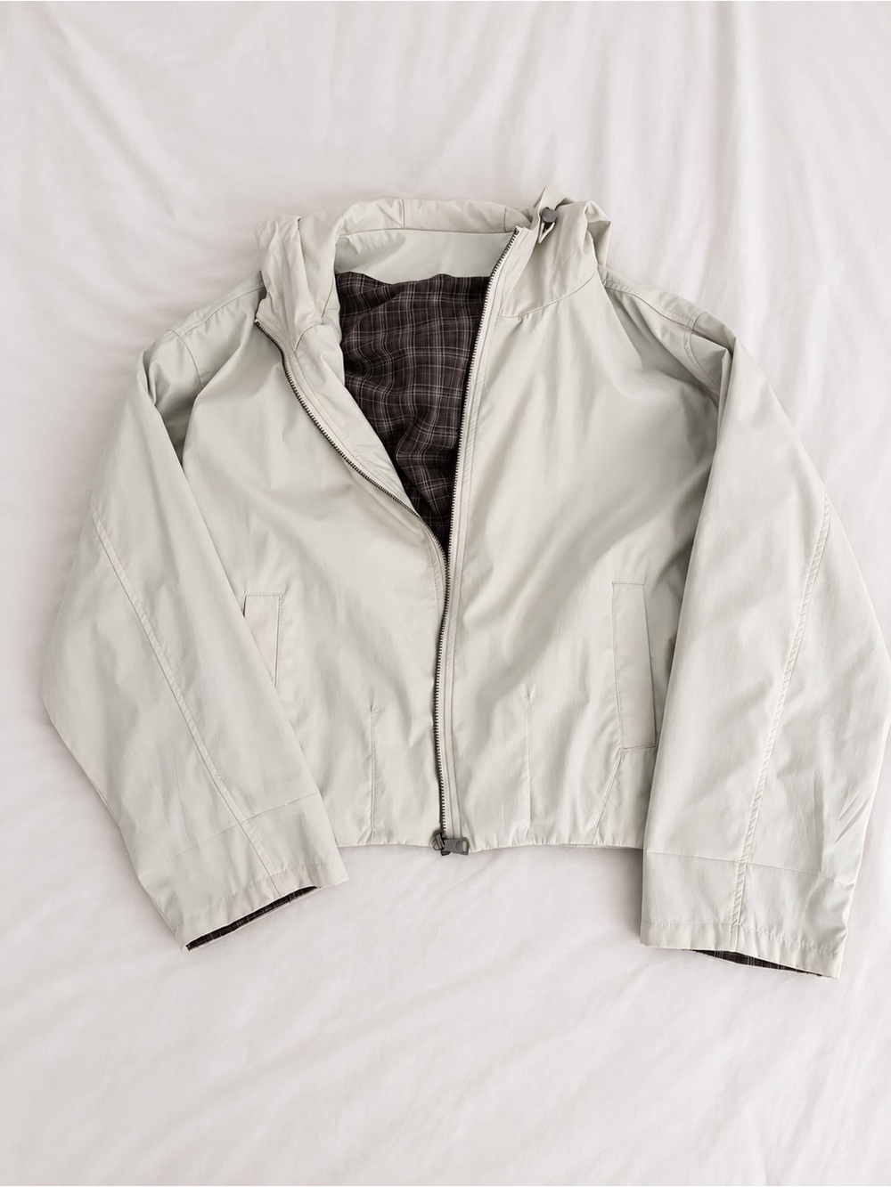 Women's Hooded Beige Utility Jacket